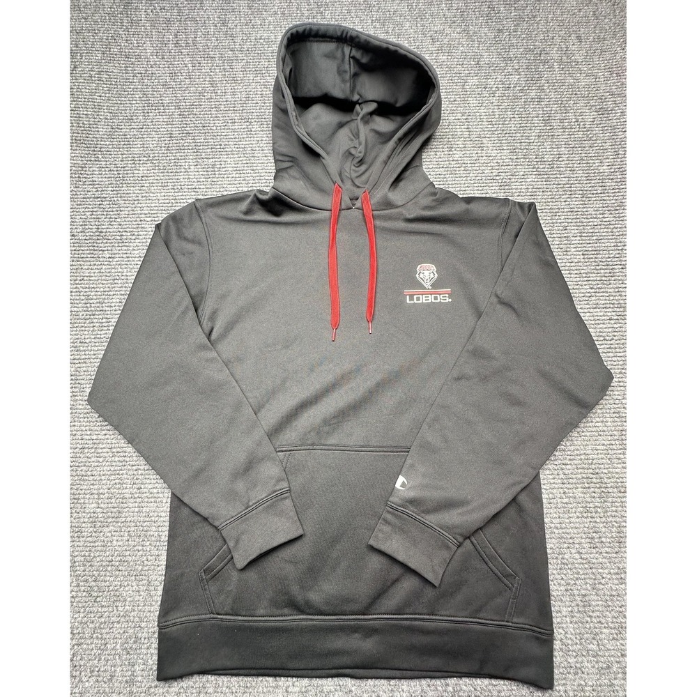 Champion New Mexico Lobos Hoodie Mens Medium Black Red NCAA Basketball‎ Pullover
